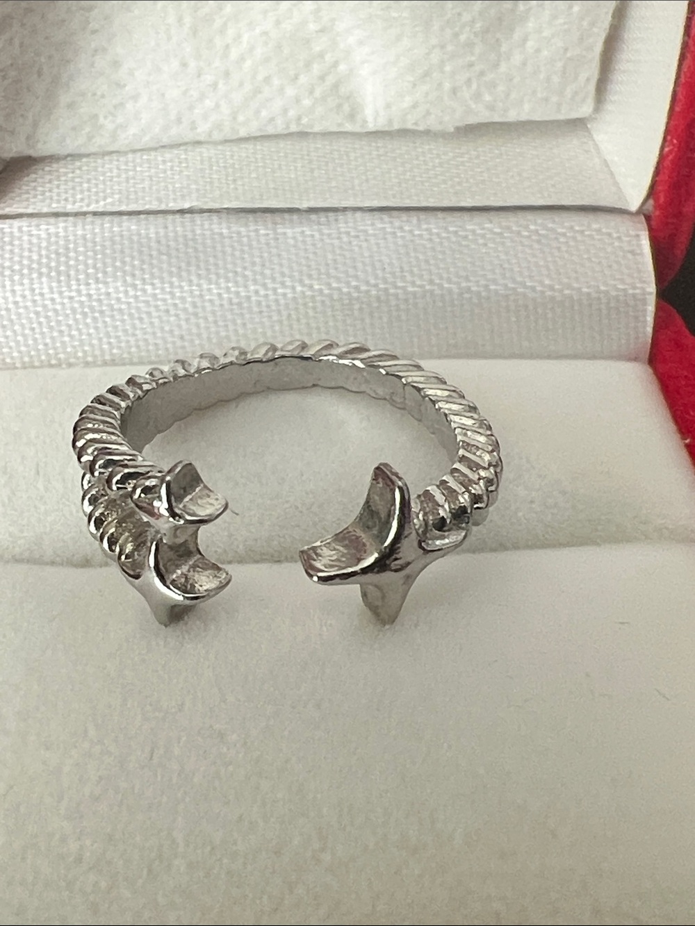 Silver Ribbed Open Ring - Polished Silver